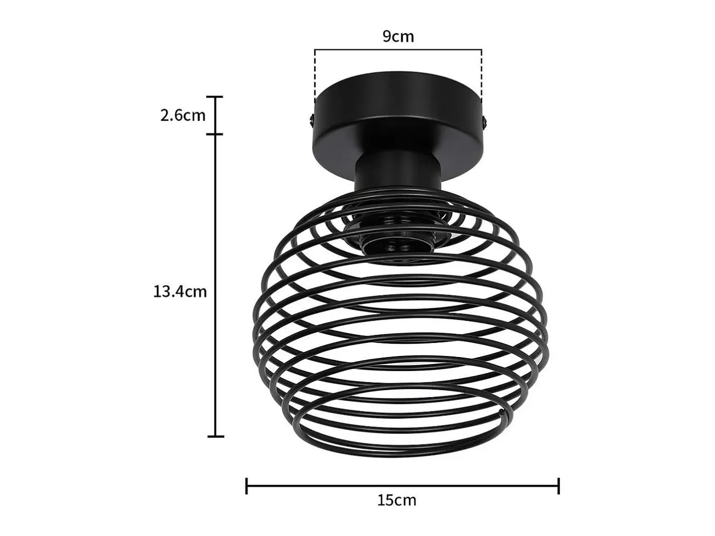 Online NETTLIFE Plafón vintage, plafón de dos lámparas para pasillo, retro, , E27, máximo 40W, sin bombillas. Negro