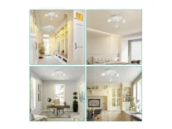 NETTLIFE Plafóndaro moderno: 3 focos orientables de techo de metal, plafóndaro GU10, para habitación, comedor, sin bombilla. Blanco Discount
