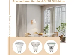 NETTLIFE Plafónero de techo, 1 bombilla, lámpara de pasillo de madera, pasillo blanco, moderno plafónero de metal, GU10, 350° para. Marru00f3n