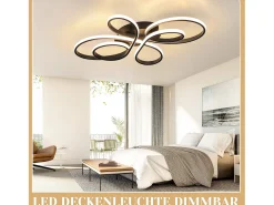 NETTLIFE Plafonario LED Ajustable de Gran Tamaño, 100 cm, para Salón, 90 W, Moderno, con Control Remoto Negro Best