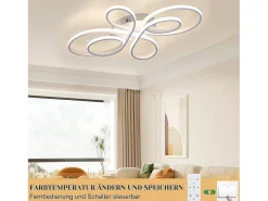 Hot NETTLIFE Plafonario LED Ajustable de Gran Tamaño, 100 cm, 90 W, Moderno con Control Remoto en el Diseño Blanco