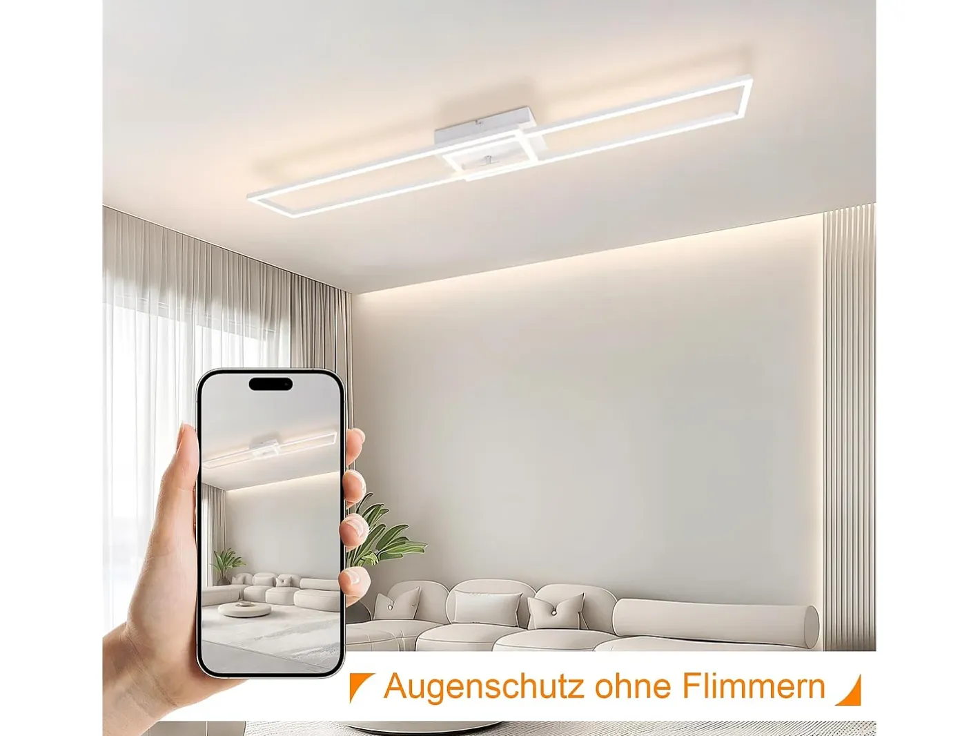 NETTLIFE Plafón-Plafonario LED Marco Moderno 32W 3000K Blanco