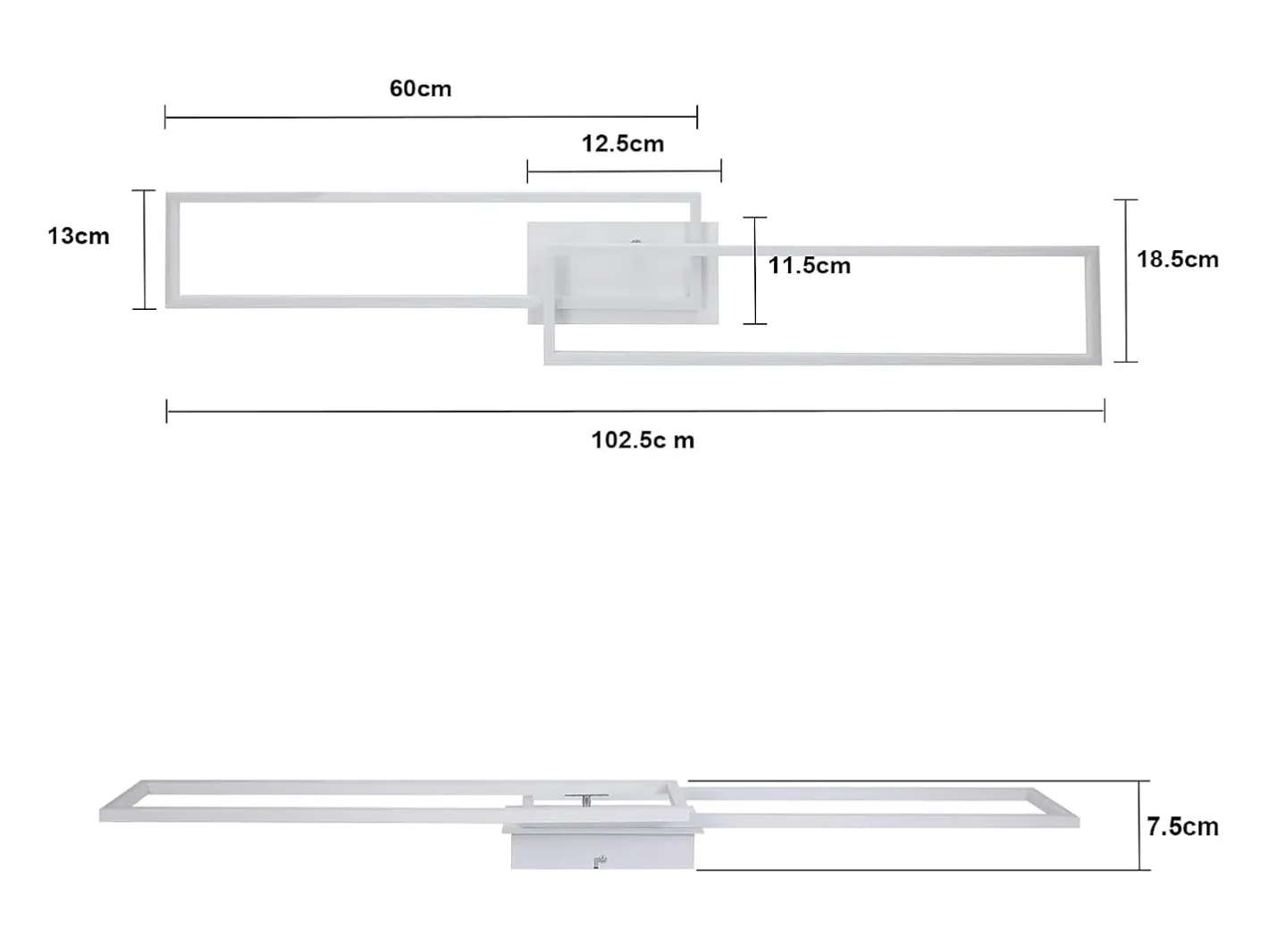 NETTLIFE Plafón-Plafonario LED Marco Moderno 32W 3000K Blanco