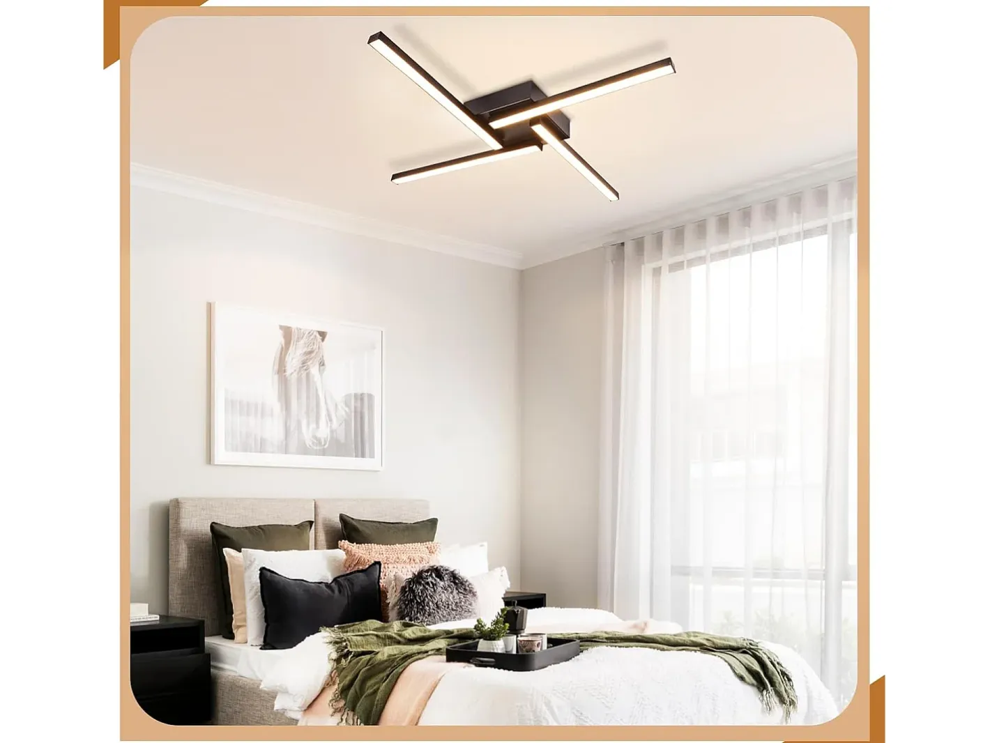 NETTLIFE Plafón-Plafonario LED de 24W, diseño moderno, 3000K, luz blanca cálida. Blanco