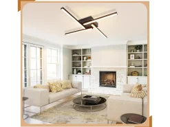 NETTLIFE Plafón-Plafonario LED de 24W, diseño moderno, 3000K, luz blanca cálida. Blanco