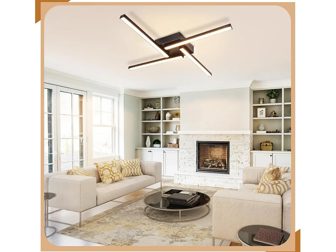NETTLIFE Plafón-Plafonario LED de 24W, diseño moderno, 3000K, luz blanca cálida. Blanco