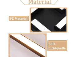 NETTLIFE Plafón-Plafonario LED de 24W, diseño moderno, 3000K, luz blanca cálida. Blanco