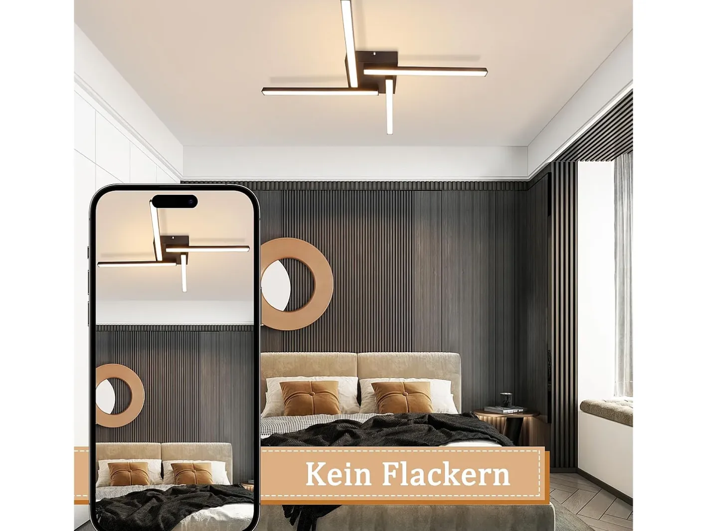 NETTLIFE Plafón-Plafonario LED de 24W, diseño moderno, 3000K, luz blanca cálida. Blanco