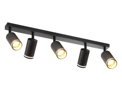 NETTLIFE Plafonario moderno de 5 focos: plafonario , foco GU10 giratorio hasta 355°, interior de metal, para cocina, sala, dormitorio, sin bombilla. Negro Online