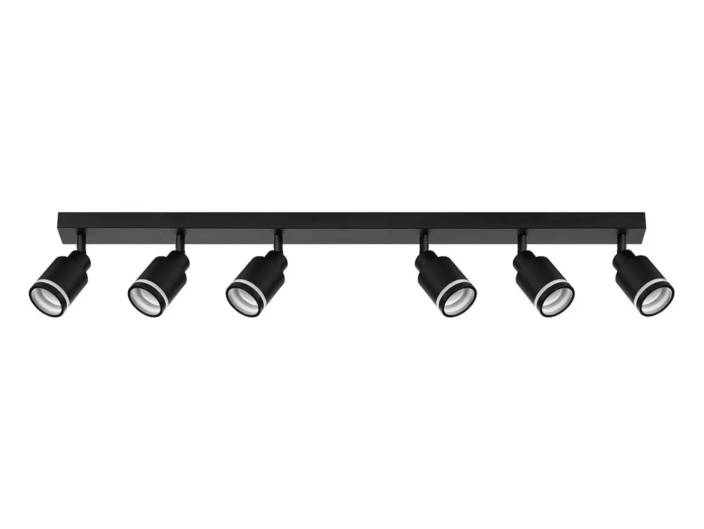 NETTLIFE Plafonario moderno : 6 focos de techo orientables, de metal, GU10 para oficina, dormitorio, comedor, sin bombilla. Negro Best