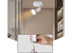 NETTLIFE Plafonero LED de 1 bombilla, . Plafonero GU10, aplique interior cálido, focos modernos. Blanco Online