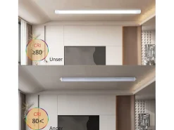 NETTLIFE Plafonero LED de 120 cm y 36 W, tubo de luz para habitaciones húmedas, 4000 K, lámpara para bodega, neutro, ángulo de haz largo de 180°. Blanco