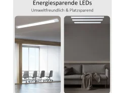 NETTLIFE Plafonero LED de 120 cm y 36 W, tubo de luz para habitaciones húmedas, 4000 K, lámpara para bodega, neutro, ángulo de haz largo de 180°. Blanco