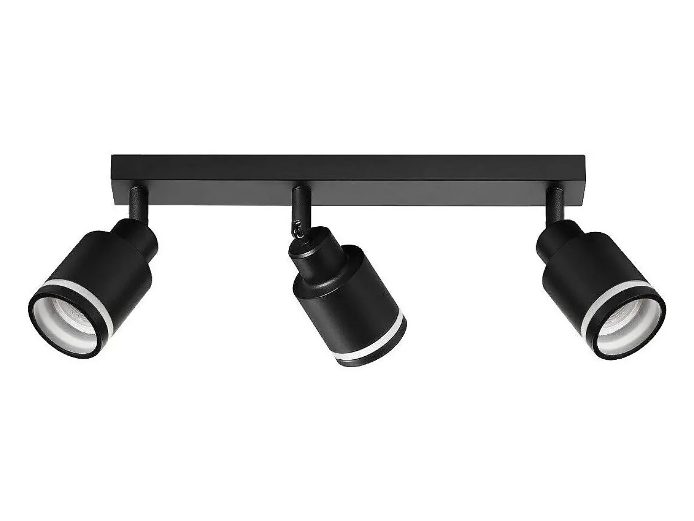 NETTLIFE Plafón-Plafonero moderno: 3 focos de techo orientables de metal, plafonero GU10, para dormitorio, comedor, sin bombilla. Negro
