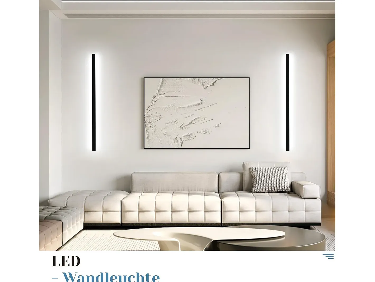 NETTLIFE Aplique Para Pared-Set de 2 apliques de pared para interior 100CM aplique de pared moderno pasillo 32W Negro