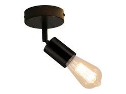 NETTLIFE Spot E27 lámpara de pared vintage negra lámpara de cocina giratoria de 350° para salón, dormitorio máx.40 W Negro Clearance
