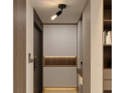 NETTLIFE Spot E27 lámpara de pared vintage negra lámpara de cocina giratoria de 350° para salón, dormitorio máx.40 W Negro Clearance