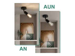NETTLIFE Spot E27 lámpara de pared vintage negra lámpara de cocina giratoria de 350° para salón, dormitorio máx.40 W Negro Clearance