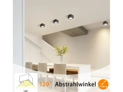 Best NETTLIFE Spot LED Luces de techo GX53 MAX.5W Foco giratorio cuadrado para cocina Sala Comedor Pasillo Negro