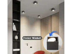 Best NETTLIFE Spot LED Luces de techo GX53 MAX.5W Foco giratorio cuadrado para cocina Sala Comedor Pasillo Negro