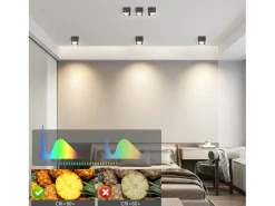 Best NETTLIFE Spot LED Luces de techo GX53 MAX.5W Foco giratorio cuadrado para cocina Sala Comedor Pasillo Negro