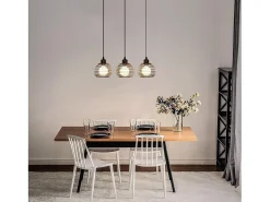 NETTLIFE Suspensión de mesa Vintage . Lámpara de mesa E27. Lámpara para comedor. Retró cocina industrial. Negro