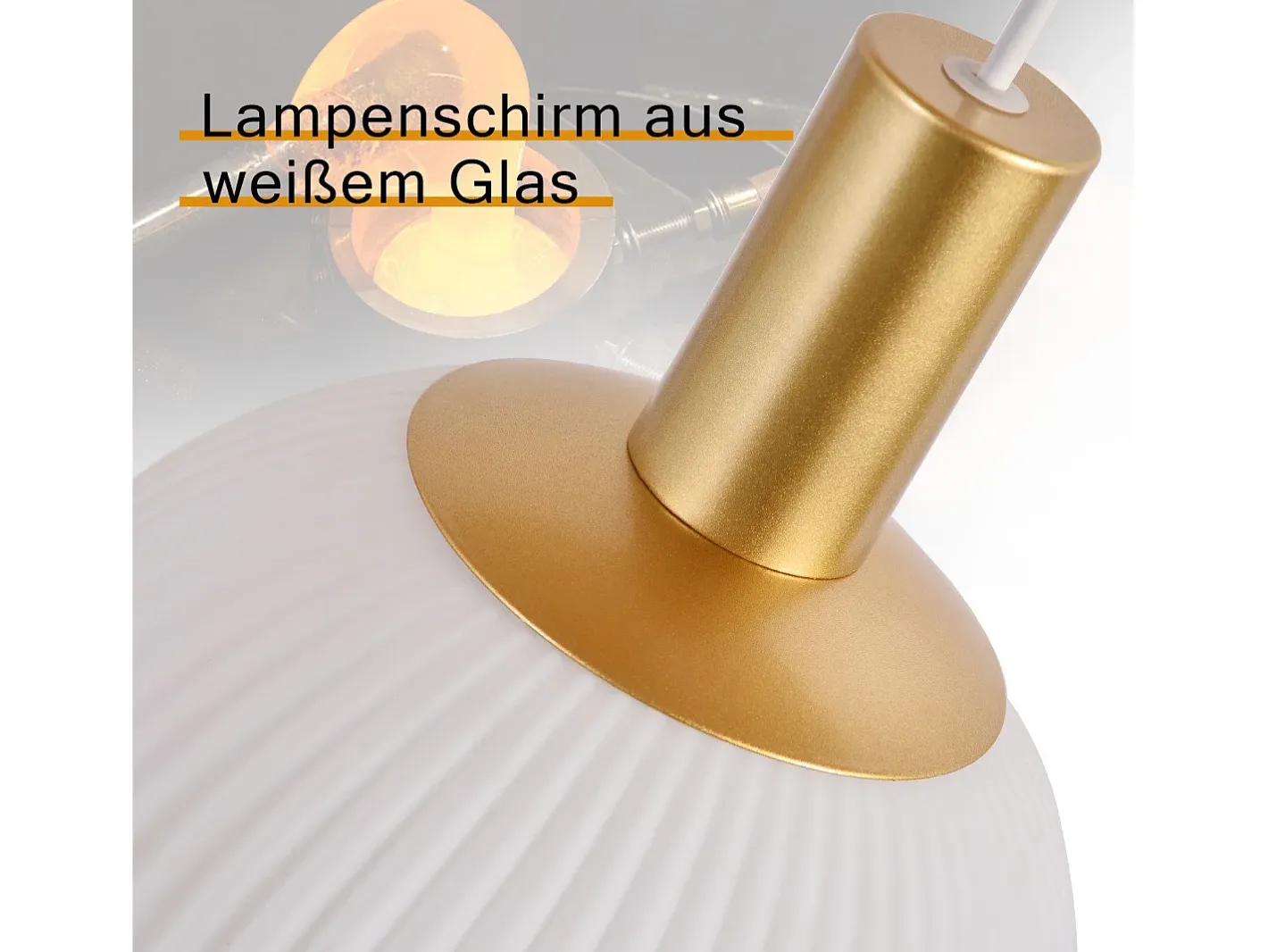 Clearance NETTLIFE Suspensiones de vidrio E27, Suspensión de 4 luces, colgante, Altura regulable, Lámpara colgante moderna Blanco