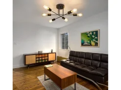 NETTLIFE Vintage - Lámpara de techo con 6 bombillas E27, salón industrial, , retro, para dormitorio - Lámpara, estilo rústico, lámpara para mesa del comedor. Negro Discount