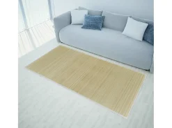 Garden Furniture Alfombra De Salón-Noisiel Alfombra rectangular de bambú natural 150 x 200 cm Beige