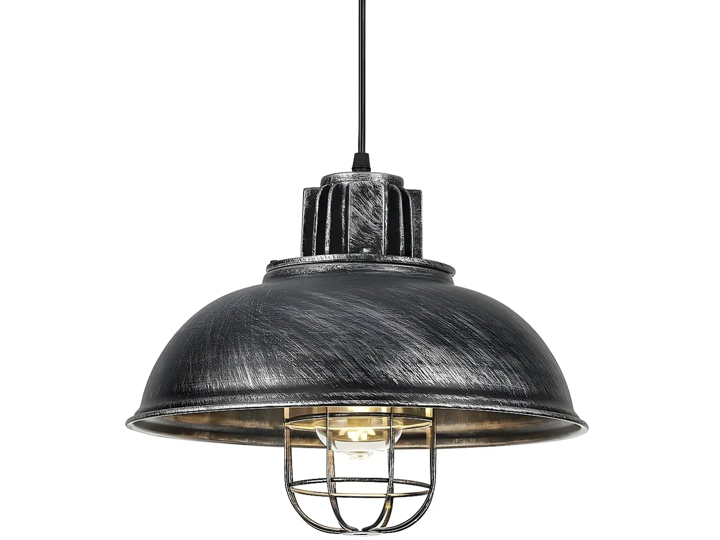 AKUNADECOR Novedad Colgante Industrial Emu Rustico-plata 33 Cm Negro Discount