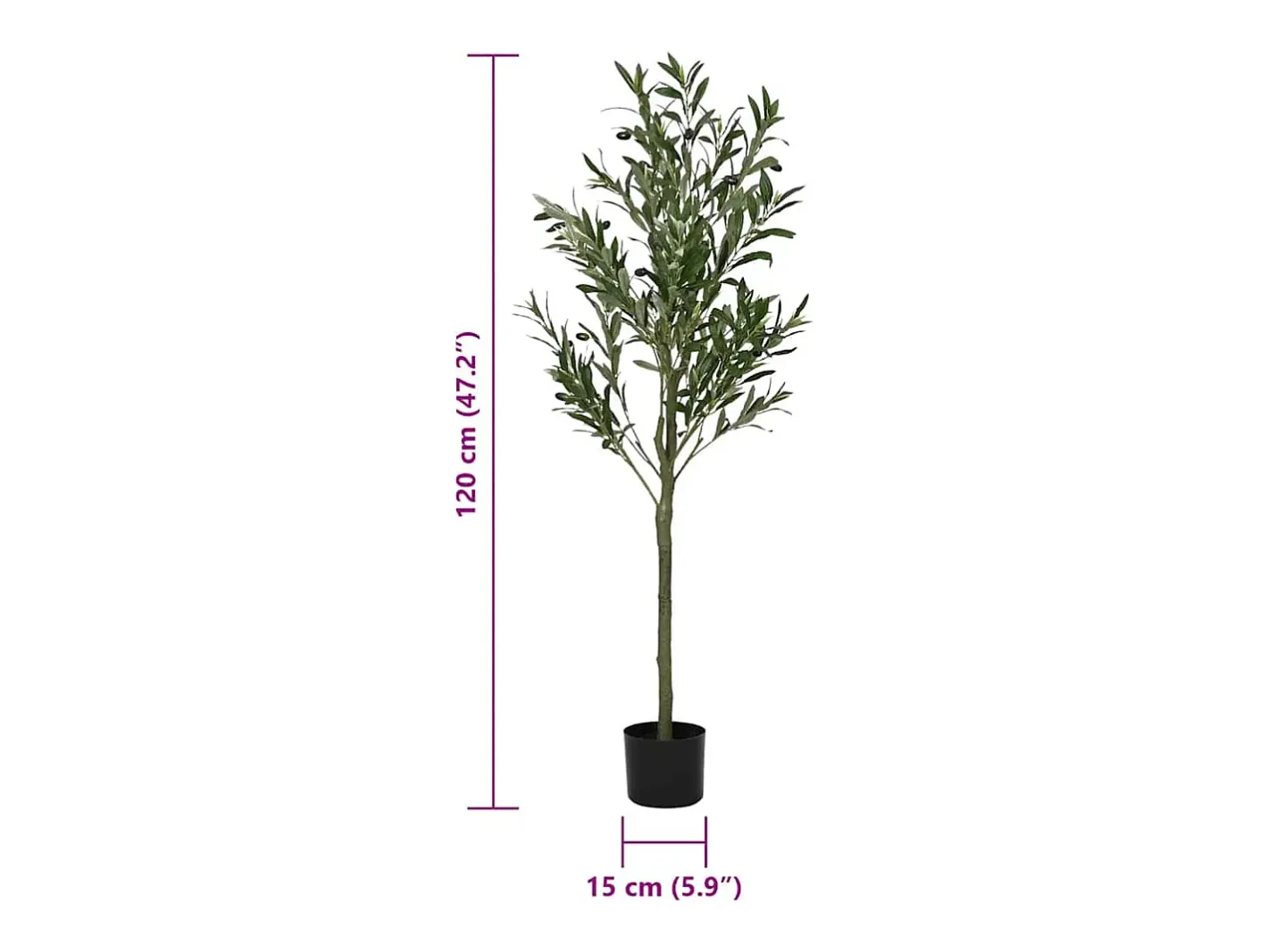 Planta Artificial-Olivo artificial 450 hojas 120 cm Verde
