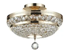 Maytoni Plafón-Ottilia Plafón Semi Empotrado Oro & Cristal, 3 Luces, E14 Dorado