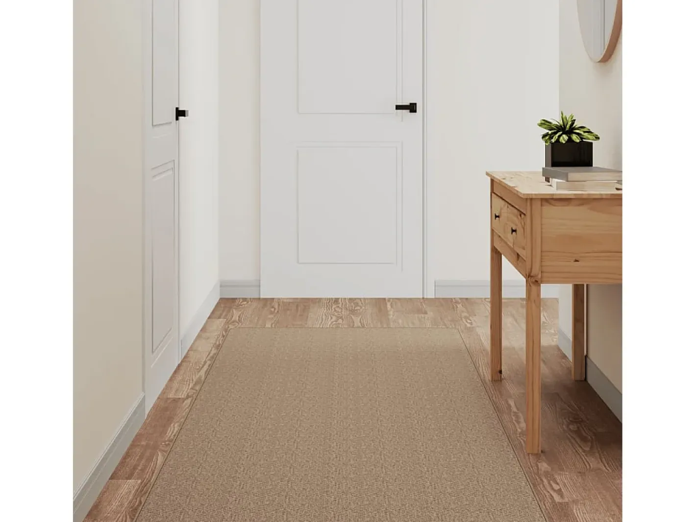 Online Garden Furniture Overijse Alfombra de pasillo con aspecto de sisal color arena 80x400 cm Marru00f3n