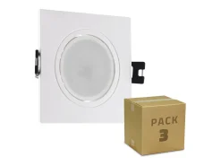 Hot Ledkia Pack 3 Focos Downlight GU10 6W Corte Ø 75-85 mm No Flicker 4000K Blanco Neutro Transparente