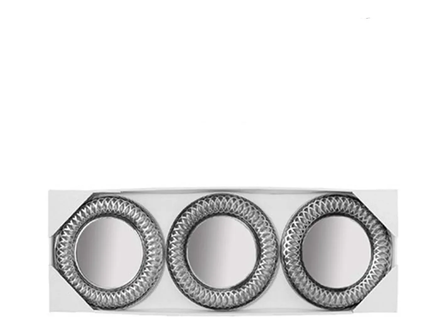 New Pack de 3 espejos estilo clásico plata Ø24 cm Plateado
