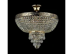 Outlet Maytoni Palace Plafón Semi Empotrado Oro Antiguo & Cristal, 5 Luces, E27 Dorado