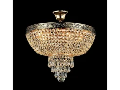 Outlet Maytoni Palace Plafón Semi Empotrado Oro Antiguo & Cristal, 5 Luces, E27 Dorado