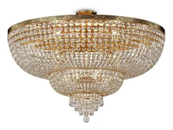 New Maytoni Palace Plafón Semi Empotrado Oro Antiguo & Cristal, 18 Luces, E27 Dorado