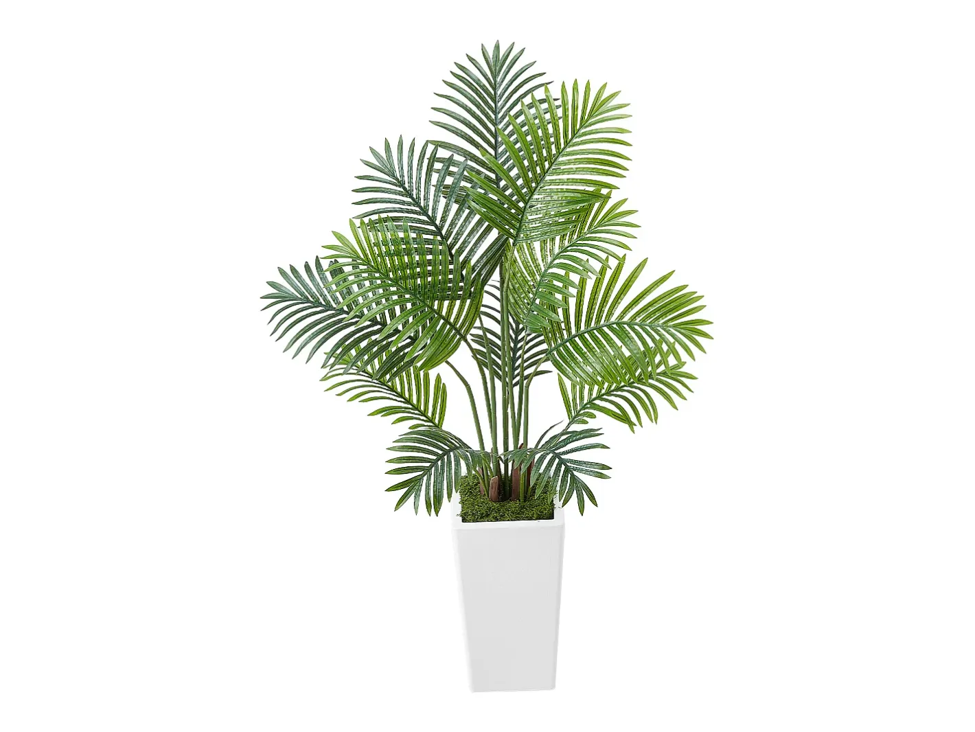 Best Palmera Artificial Areca SucceBuy, 1,2 m, Planta Artificial Tropical en Maceta Blanca, Lote de 2, Falso Árbol Tropical Palmera Areca, Planta Falsa para Oficina Verde