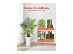 Best Palmera Artificial Areca SucceBuy, 1,2 m, Planta Artificial Tropical en Maceta Blanca, Lote de 2, Falso Árbol Tropical Palmera Areca, Planta Falsa para Oficina Verde