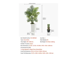 Best Palmera Artificial Areca SucceBuy, 1,2 m, Planta Artificial Tropical en Maceta Blanca, Lote de 2, Falso Árbol Tropical Palmera Areca, Planta Falsa para Oficina Verde