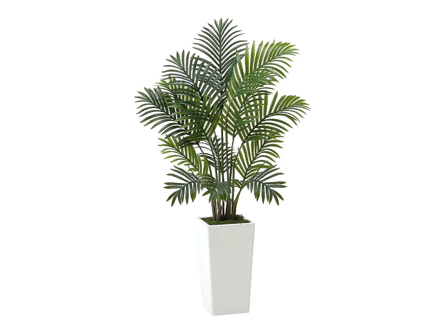 Best Palmera Artificial Areca SucceBuy, 1,2 m, Planta Artificial Tropical en Maceta Blanca, Lote de 2, Falso Árbol Tropical Palmera Areca, Planta Falsa para Oficina Verde