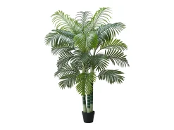 Planta Artificial-Palmera Artificial Areca SucceBuy, 1,8 m, Planta Artificial Tropical en Maceta Blanca, Falso Árbol Tropical Palmera Areca Tronco Grueso,para Decoración Verde