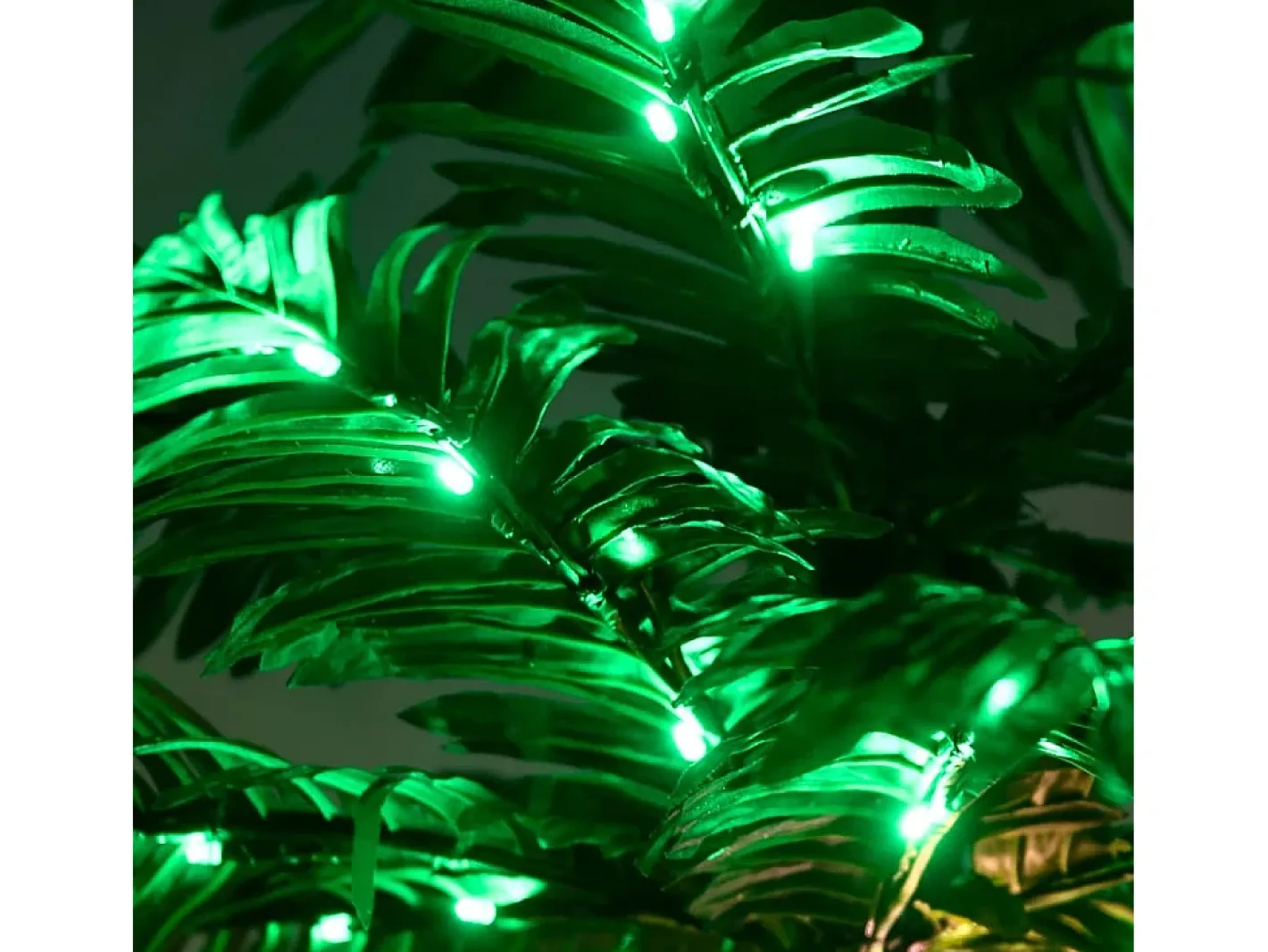 vidaxl Iluminación Exterior-Palmera artificial con 252 LED blanco cálido 400 cm Verde
