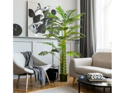 Palmera artificial de 190 cm, planta decorativa de plástico, con maceta, para salón, dormitorio y oficina, color (19,5 x 19,5 x 190 cm) Verde Clearance