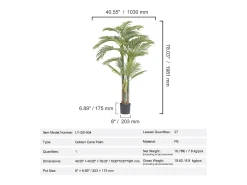 Planta Artificial-Palmera Artificial de Caña Dorada de 2 m de SucceBuy, Decoración Vegetal Realista de Imitación Verde