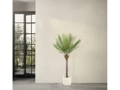 ML-DESIGN Palmera artificial de 150 cm, planta artificial grande, palmera tropical artificial, planta artificial, planta falsa decorativa Verde Outlet