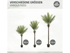 ML-DESIGN Palmera artificial de 150 cm, planta artificial grande, palmera tropical artificial, planta artificial, planta falsa decorativa Verde Outlet