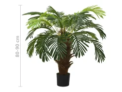 Planta Artificial-Palmera Cycas Artificial con Maceta de 90 cm Verde