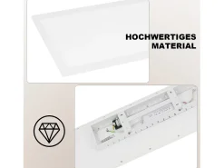Online NETTLIFE Panel LED 120x30, luz de techo regulable, largo, retroiluminación RGB, cambio de color plana con control remoto, 36 W Blanco
